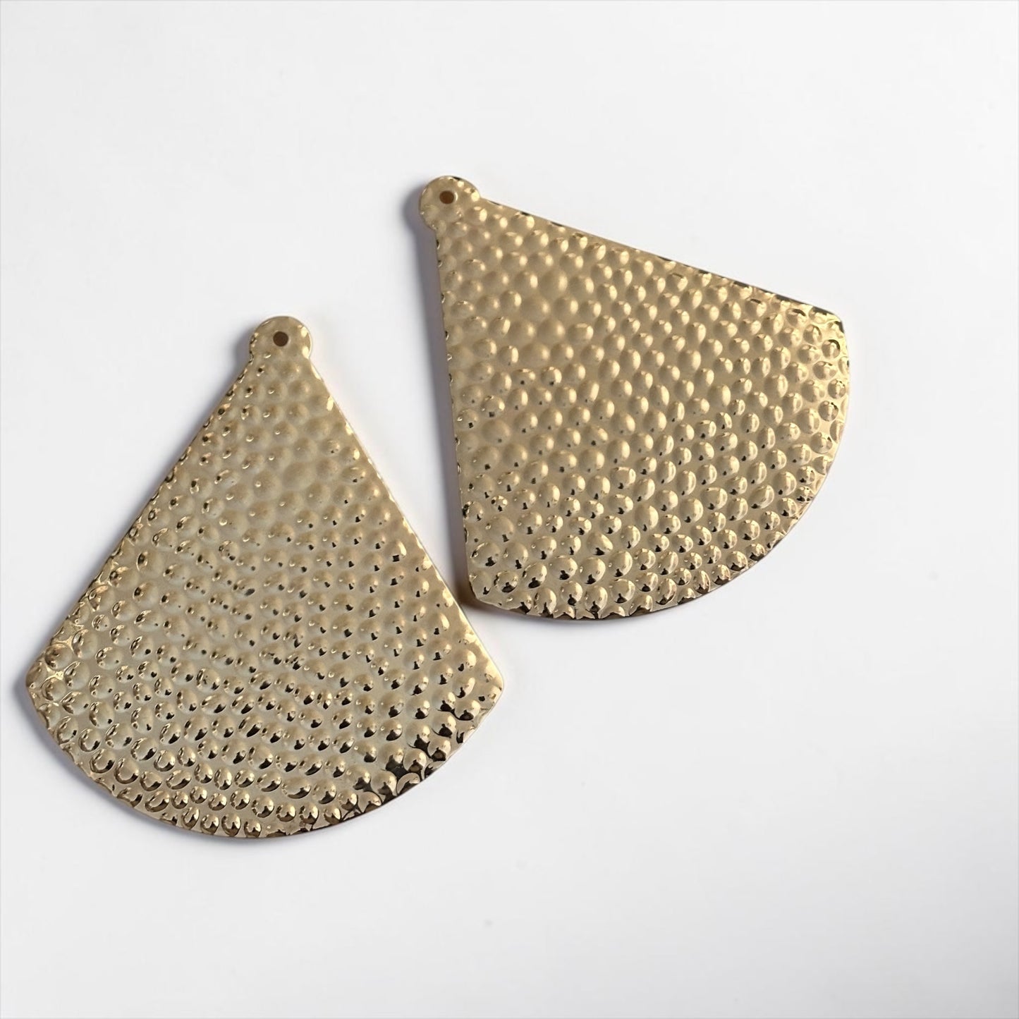 Hammered Gold Fan Statement Earrings - Fatisha Boutique #