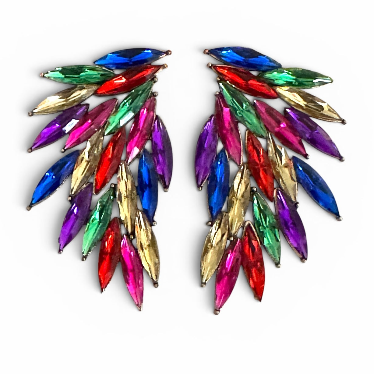 Multicolour Crystal Statement Earrings - Fatisha Boutique #