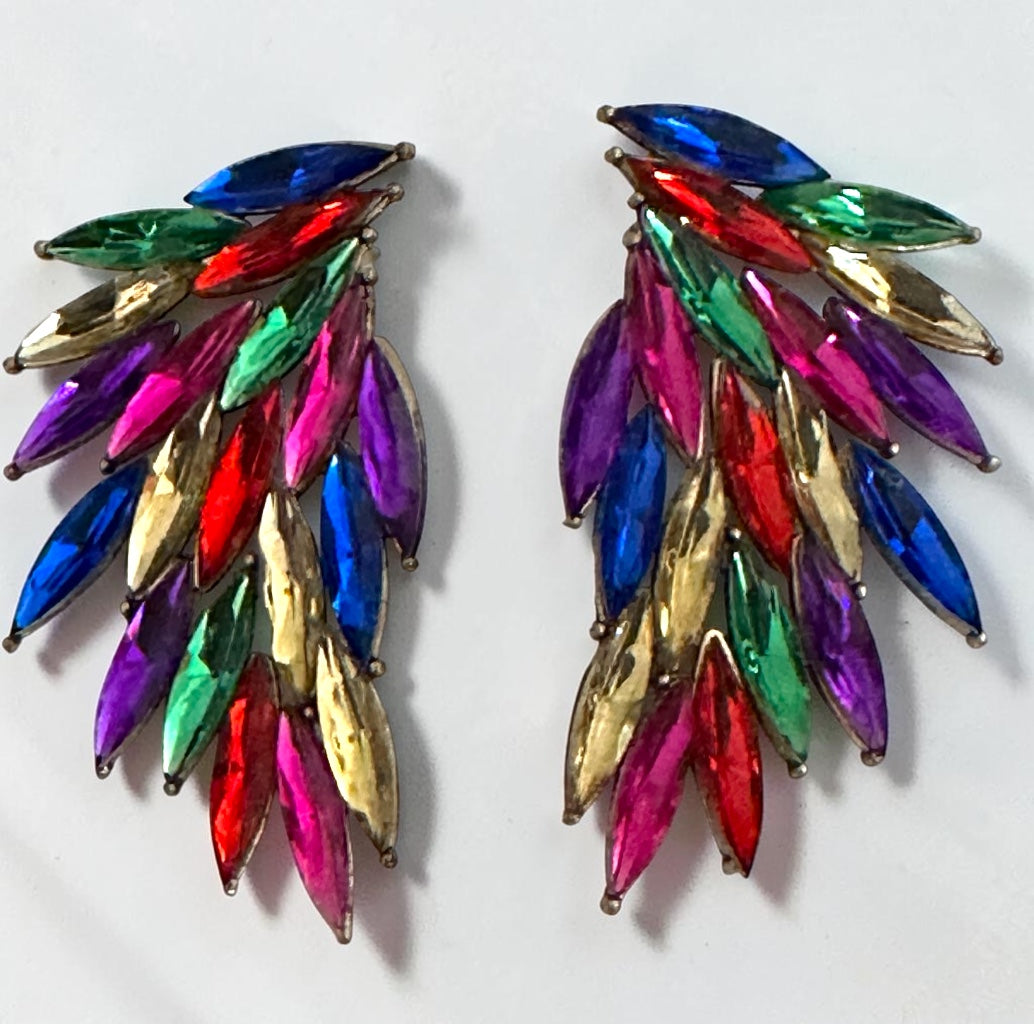 Multicolour Crystal Statement Earrings - Fatisha Boutique #
