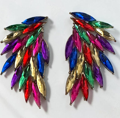 Multicolour Crystal Statement Earrings - Fatisha Boutique #