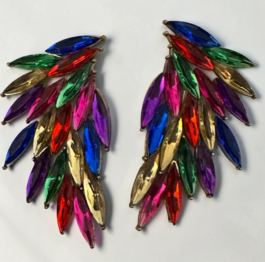 Multicolour Crystal Statement Earrings - Fatisha Boutique #