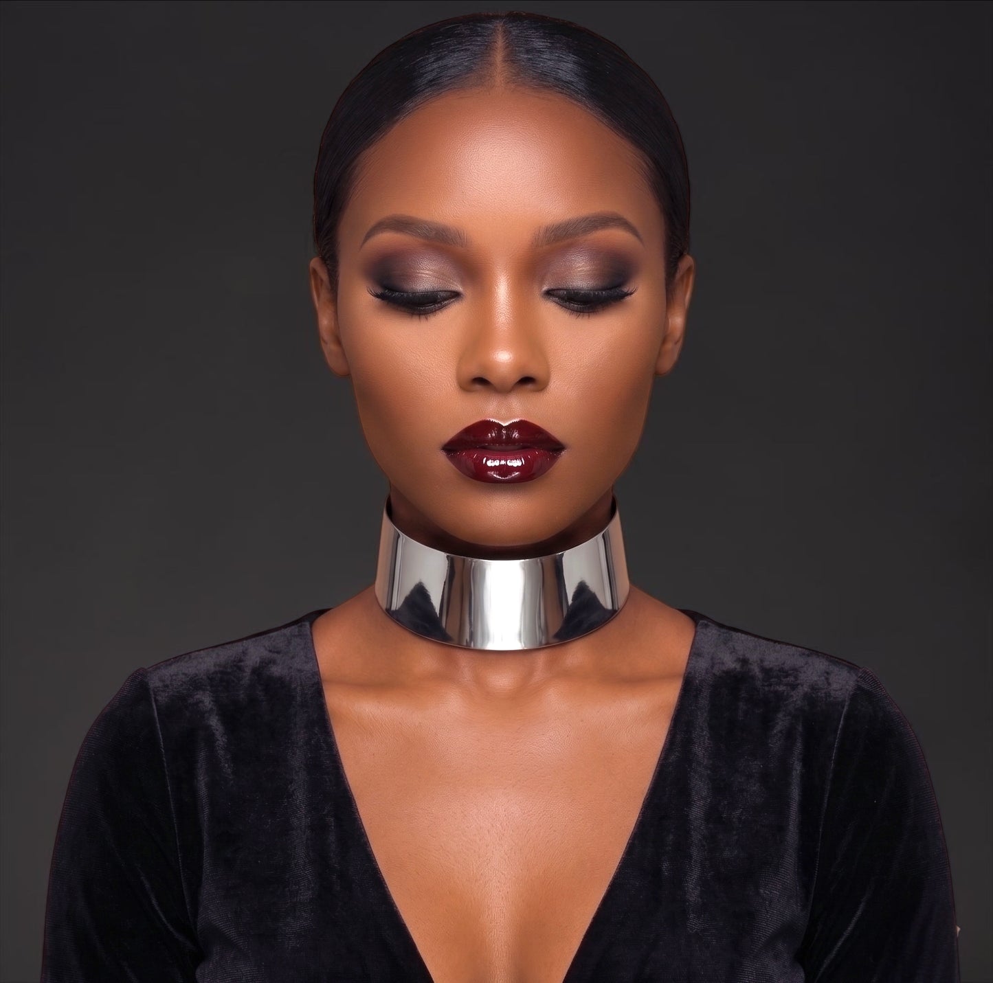 Wide Metal Choker Necklace in Gold & Silver - Fatisha Boutique #
