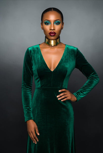 Wide Metal Choker Necklace in Gold & Silver - Fatisha Boutique #