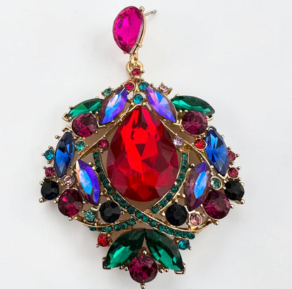 Multicolour Crystal Statement Earrings - Fatisha Boutique #