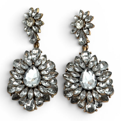Clear Crystal Statement Earrings - Fatisha Boutique #