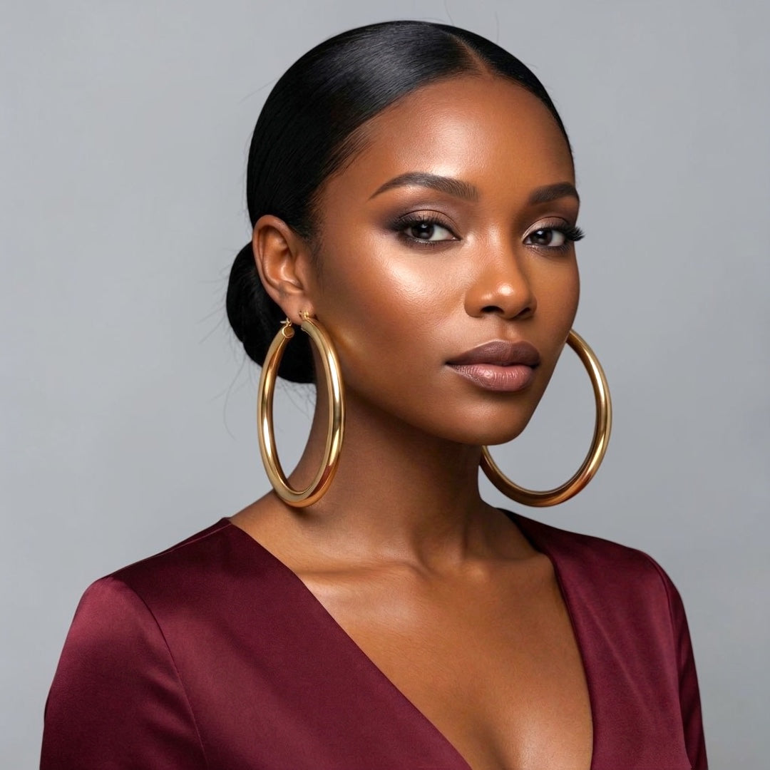Oversized 11cm Statement Hoop Earrings - Fatisha Boutique #