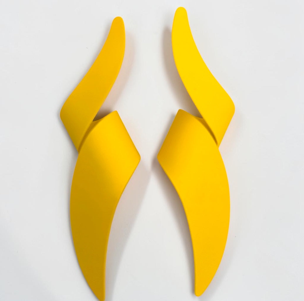 Yellow Spiral Statement Earrings