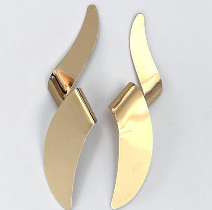 Gold Sculptural Statement Earrings