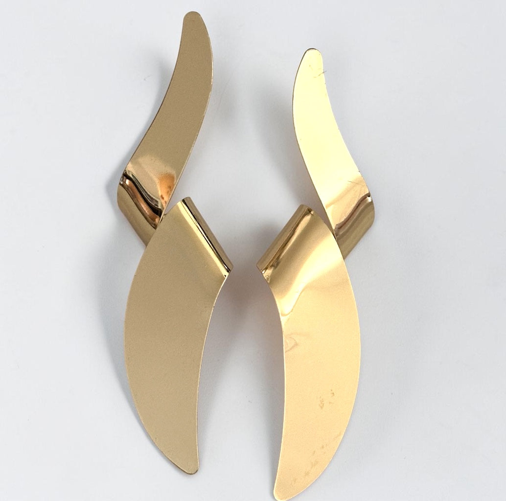 Gold Sculptural Statement Earrings