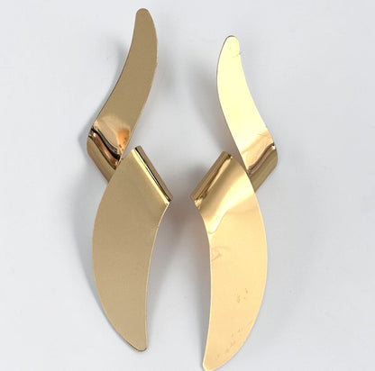 Gold Sculptural Statement Earrings