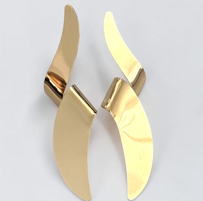 Gold Sculptural Statement Earrings