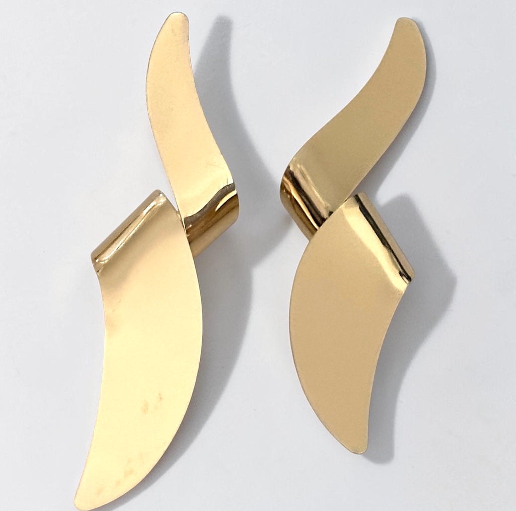 Gold Sculptural Statement Earrings