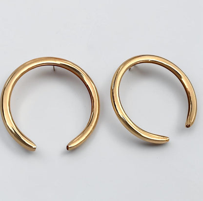 Oversized Open Hoop Statement Earrings – Gold & Silver