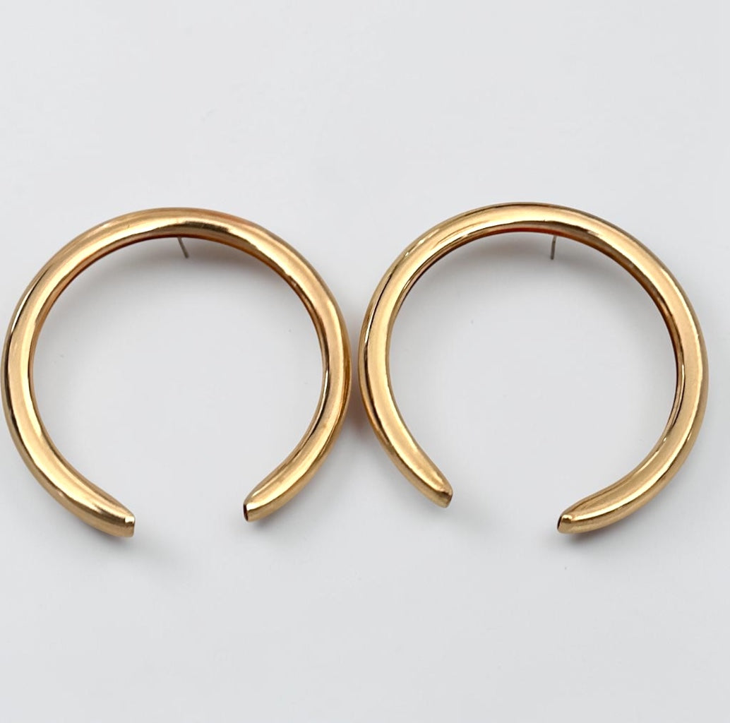 Oversized Open Hoop Statement Earrings – Gold & Silver