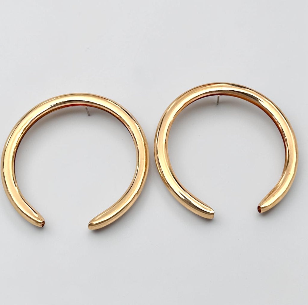 Oversized Open Hoop Statement Earrings – Gold & Silver