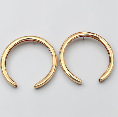 Oversized Open Hoop Statement Earrings – Gold & Silver