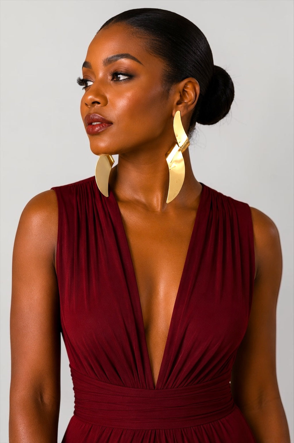 Gold Sculptural Statement Earrings