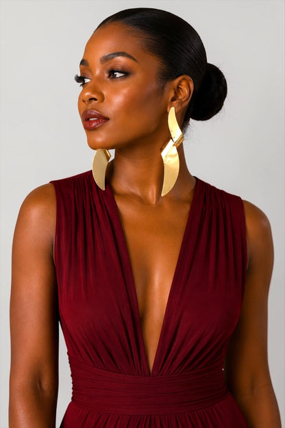Gold Sculptural Statement Earrings