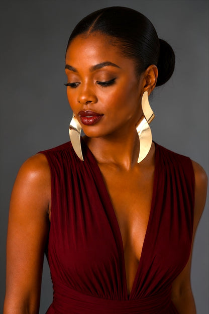 Gold Sculptural Statement Earrings