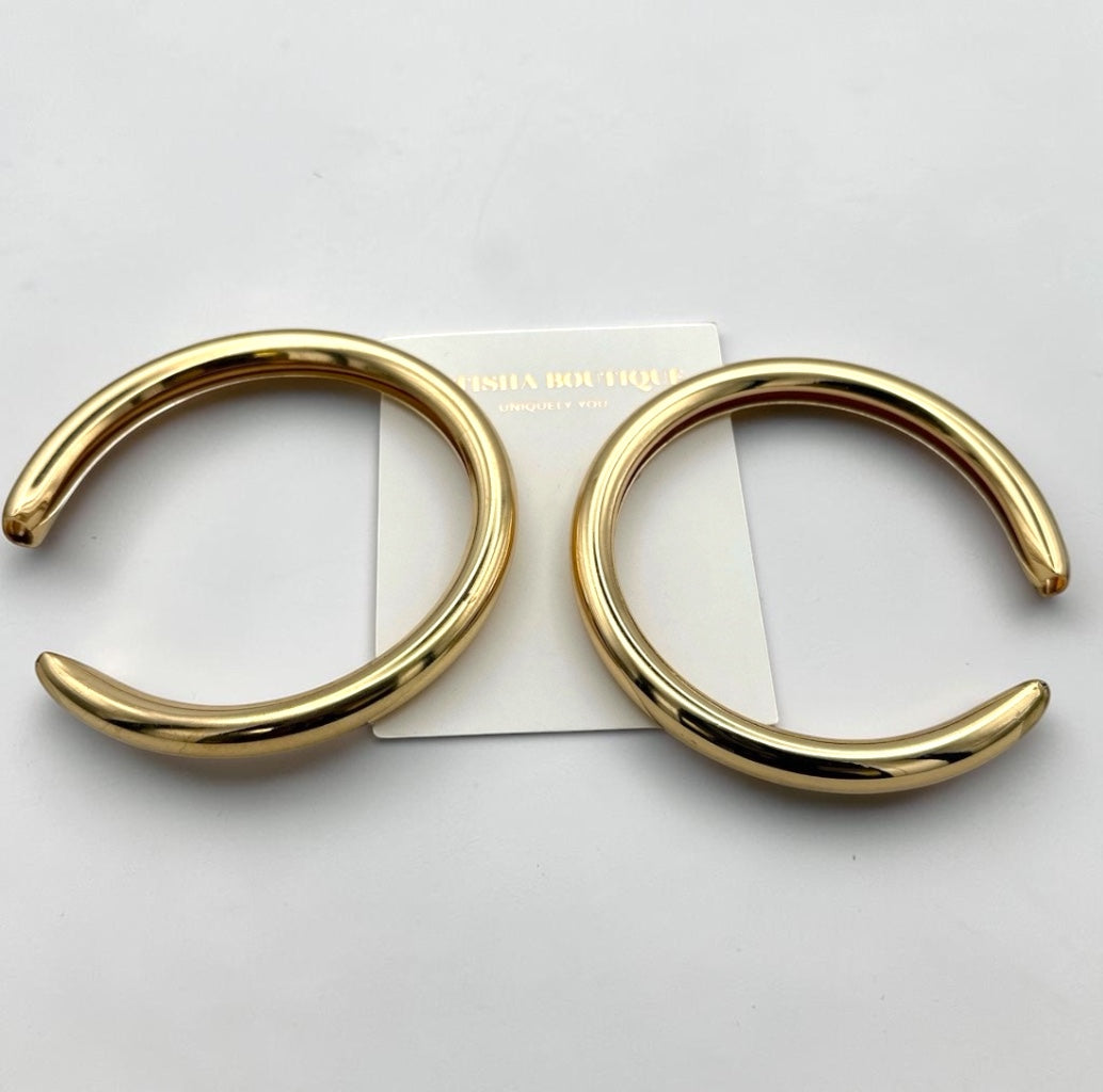 Oversized Open Hoop Statement Earrings – Gold & Silver