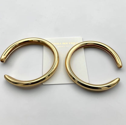 Oversized Open Hoop Statement Earrings – Gold & Silver