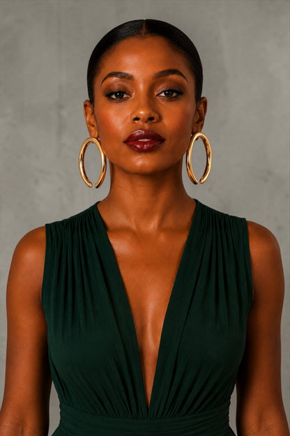 Oversized Open Hoop Statement Earrings – Gold & Silver