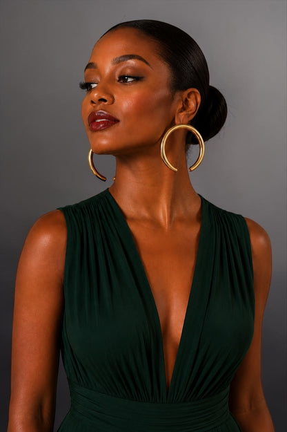 Oversized Open Hoop Statement Earrings – Gold & Silver