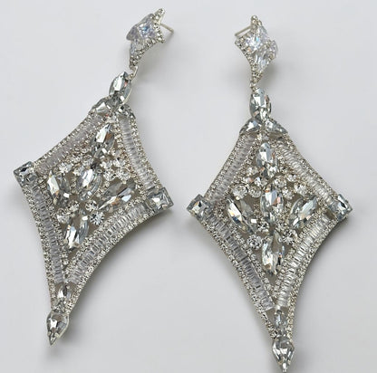 Luxury Crystal Diamond Statement Earrings - Fatisha Boutique #