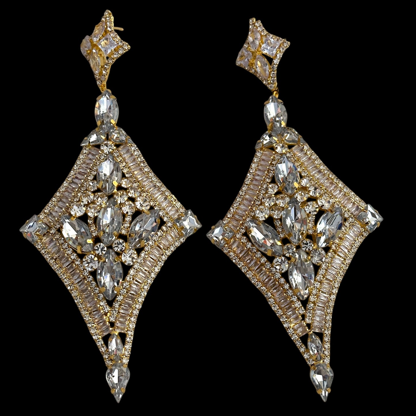 Luxury Crystal Diamond Statement Earrings - Fatisha Boutique #