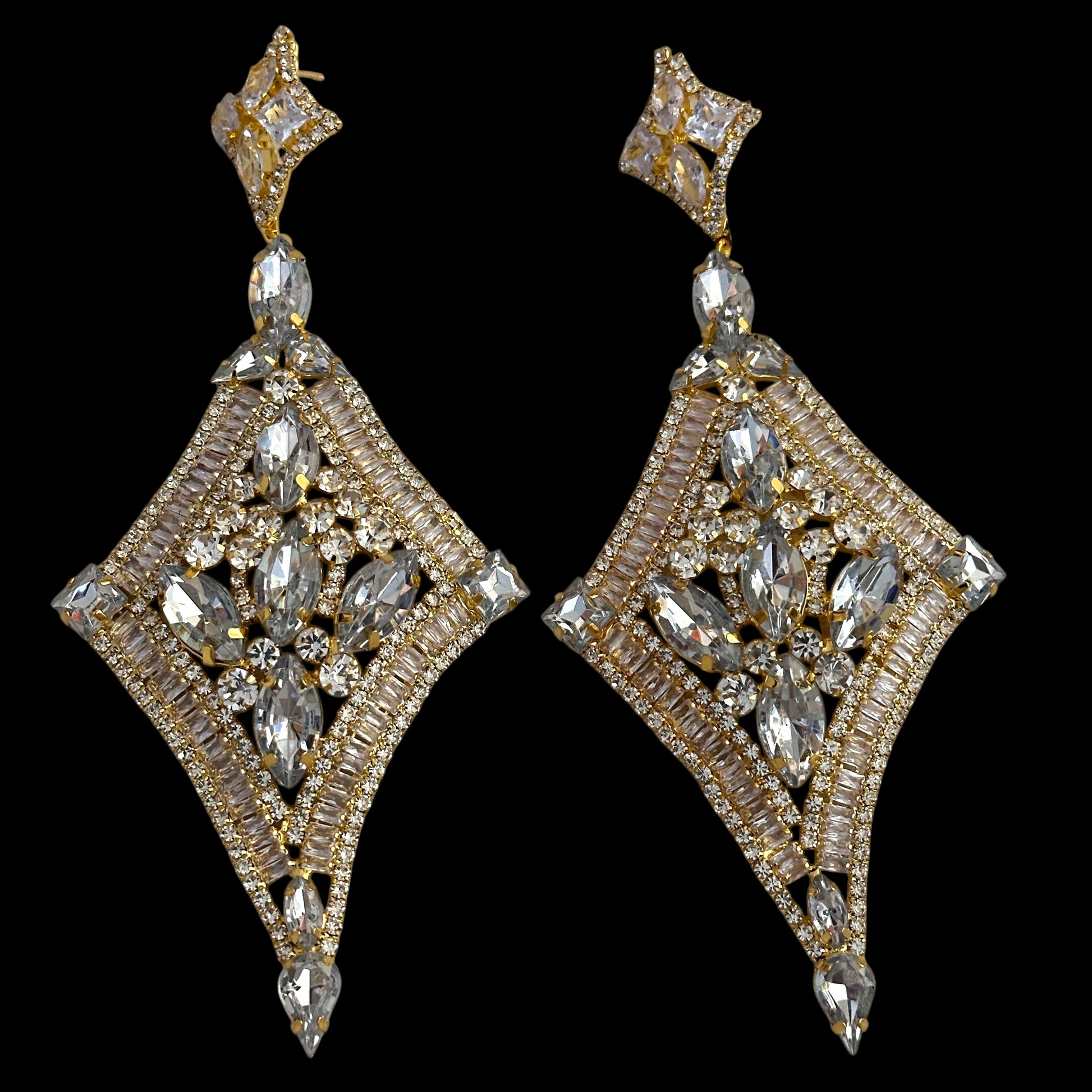 Luxury Crystal Diamond Statement Earrings - Fatisha Boutique #