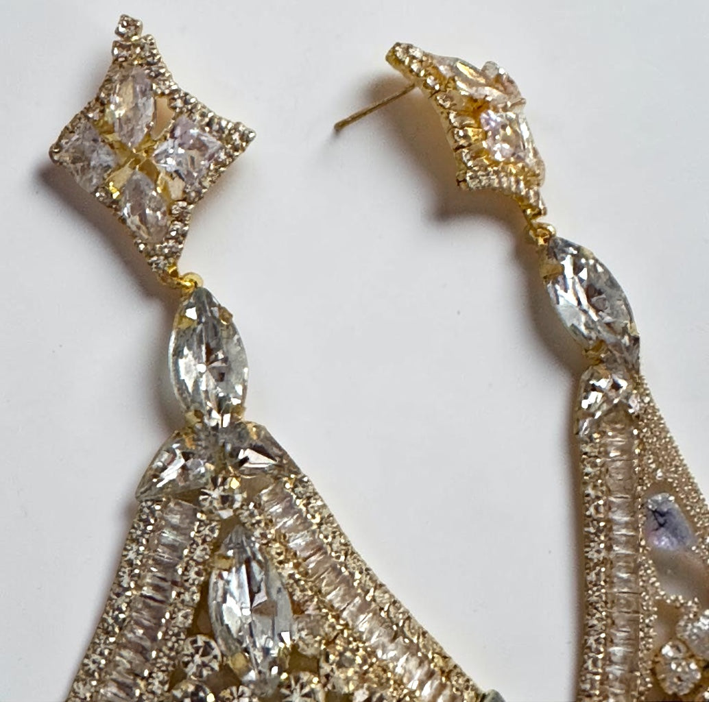 Luxury Crystal Diamond Statement Earrings - Fatisha Boutique #