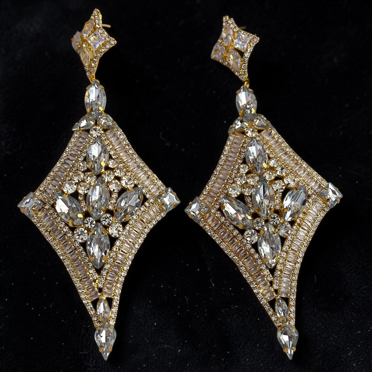 Luxury Crystal Diamond Statement Earrings - Fatisha Boutique #