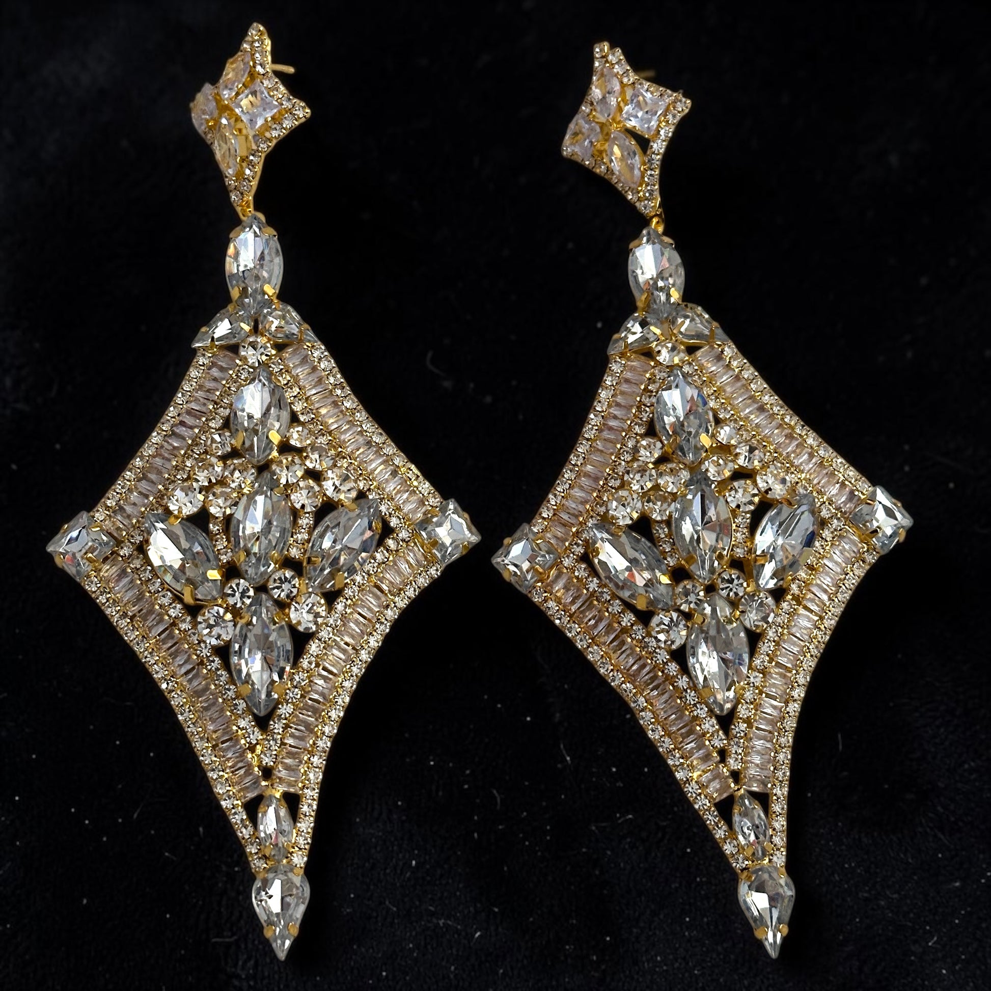 Luxury Crystal Diamond Statement Earrings - Fatisha Boutique #
