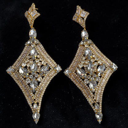 Luxury Crystal Diamond Statement Earrings - Fatisha Boutique #