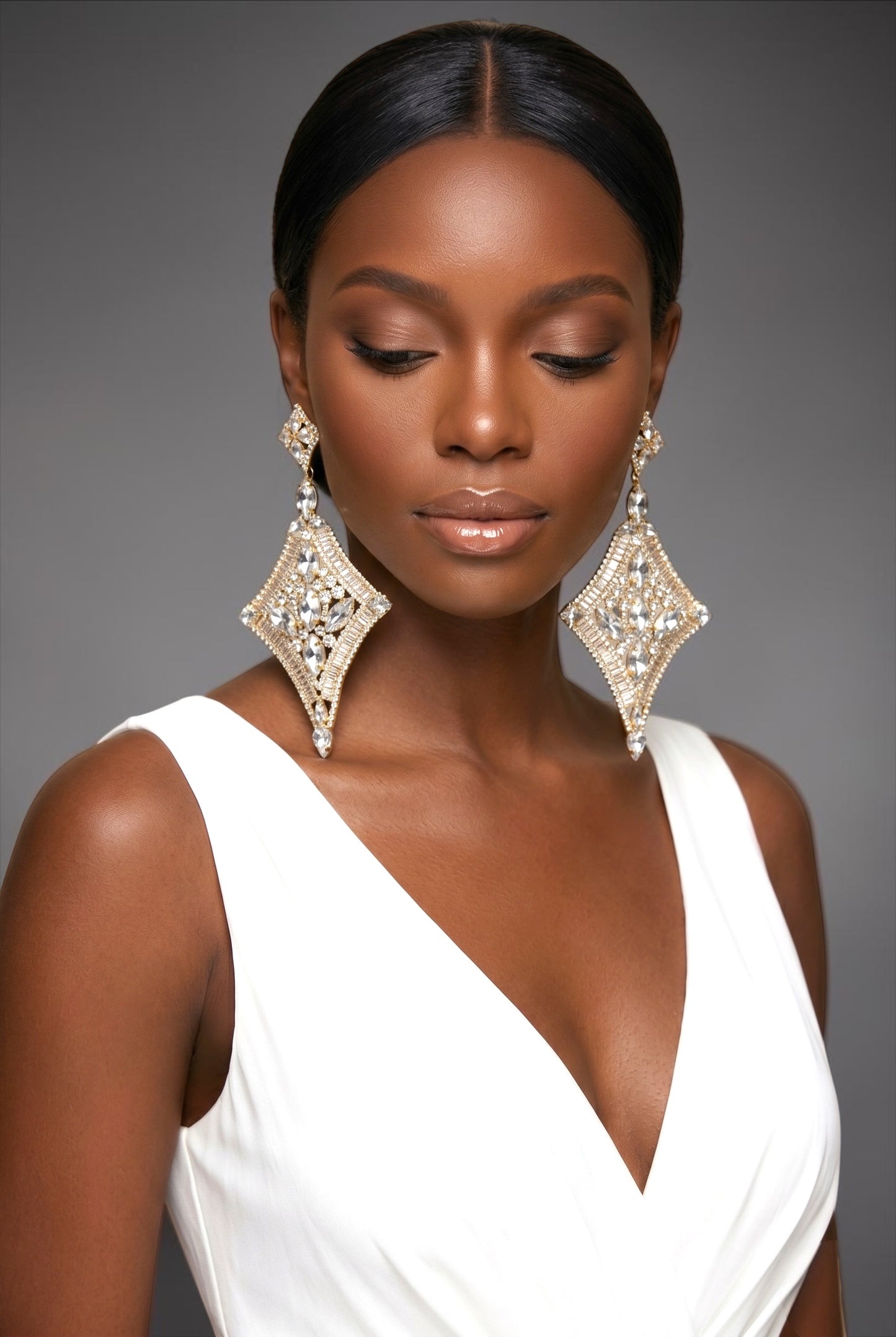 Luxury Crystal Diamond Statement Earrings - Fatisha Boutique #