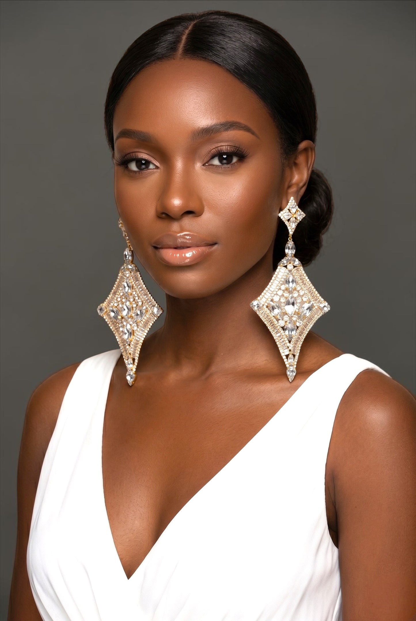 Luxury Crystal Diamond Statement Earrings - Fatisha Boutique #