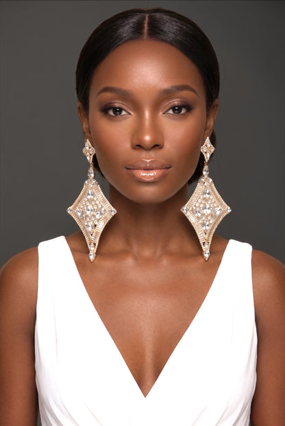 Luxury Crystal Diamond Statement Earrings - Fatisha Boutique #