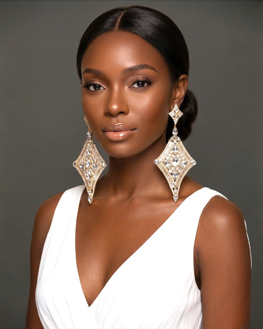Luxury Crystal Diamond Statement Earrings
