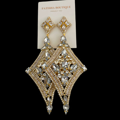 Luxury Crystal Diamond Statement Earrings - Fatisha Boutique #