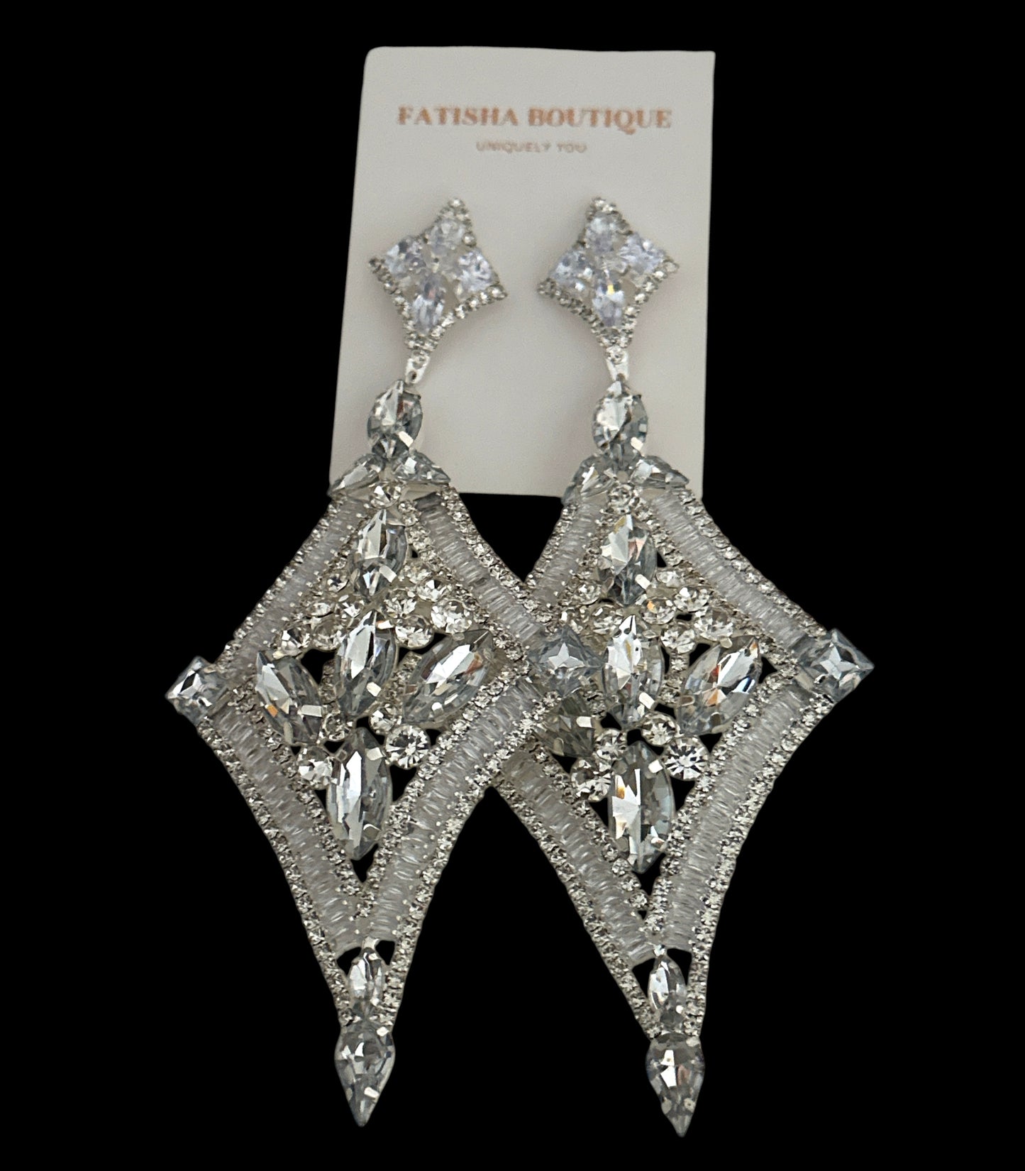 Luxury Crystal Diamond Statement Earrings - Fatisha Boutique #