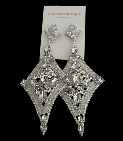 Luxury Crystal Diamond Statement Earrings - Fatisha Boutique #