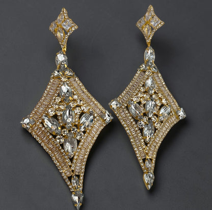 Luxury Crystal Diamond Statement Earrings - Fatisha Boutique #