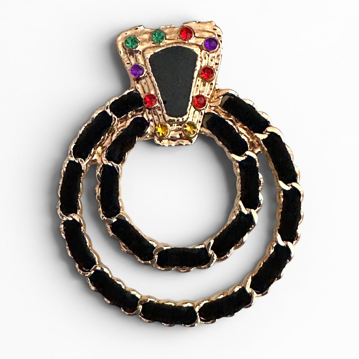 Black Vintage-Inspired Statement Earrings - Fatisha Boutique # Fatisha Boutique