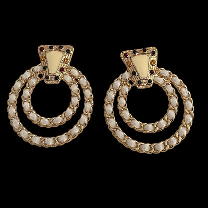 White Vintage-Inspired Statement Earrings - Fatisha Boutique #