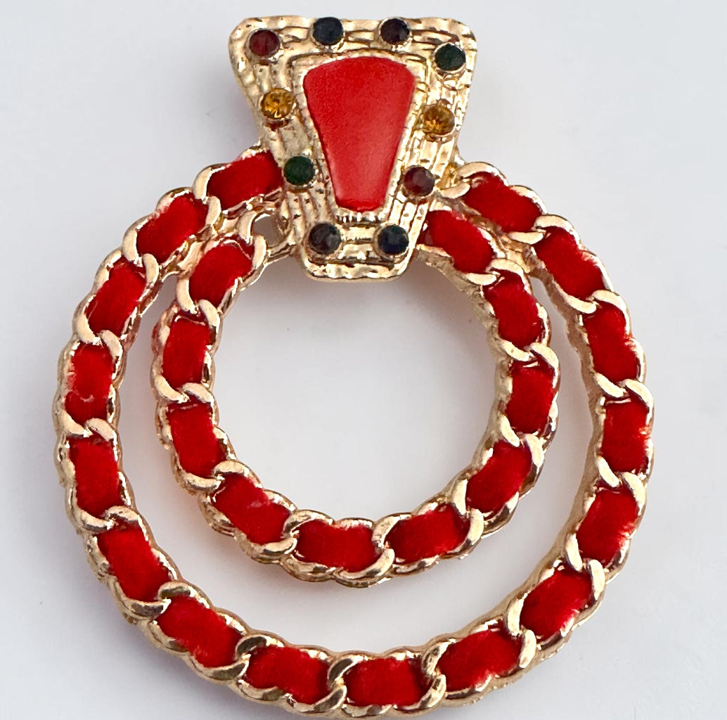 Red Vintage-Inspired Statement Earrings - Fatisha Boutique # Fatisha Boutique