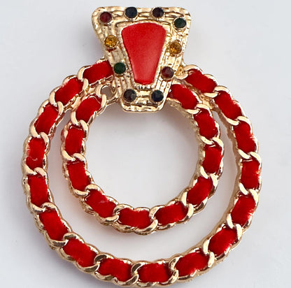 Red Vintage-Inspired Statement Earrings - Fatisha Boutique #