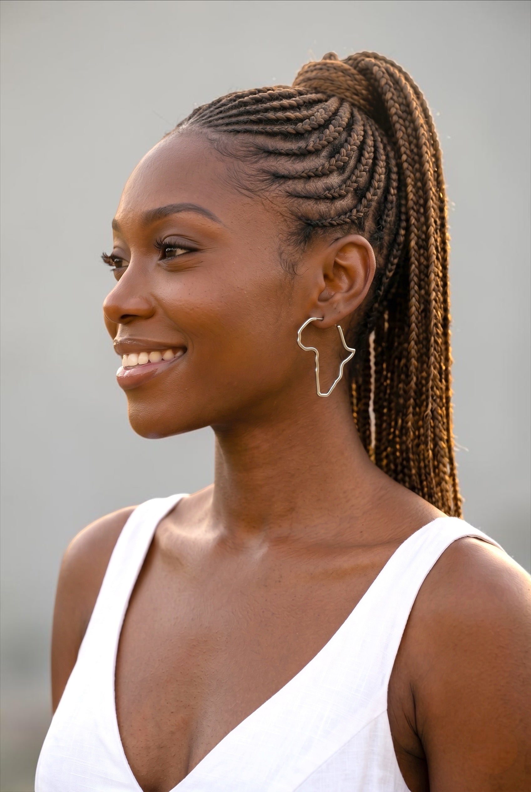 Stainless Steel Africa Map Hoop Earrings - Fatisha Boutique #