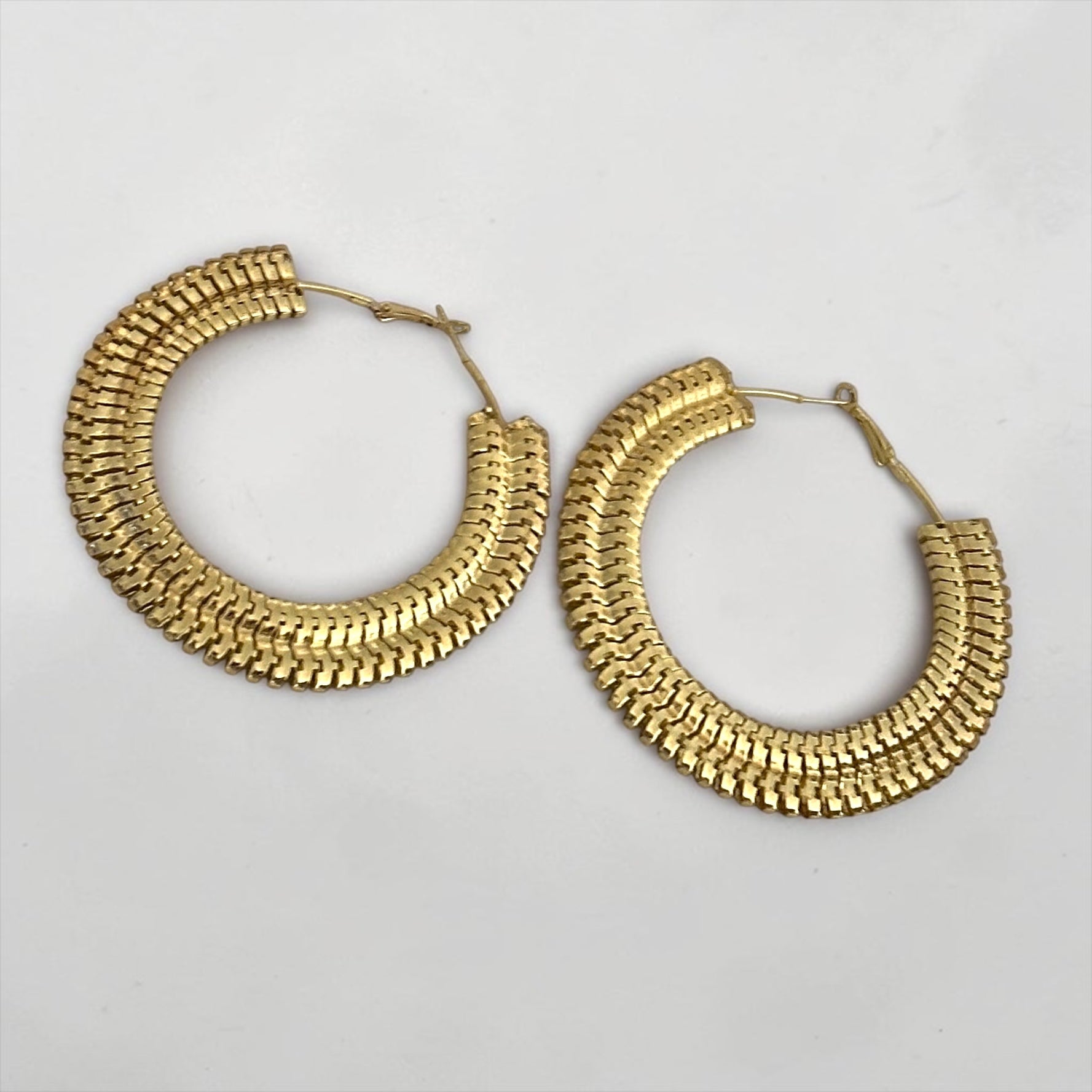 Textured 8cm Statement Hoop Earrings - Fatisha Boutique #