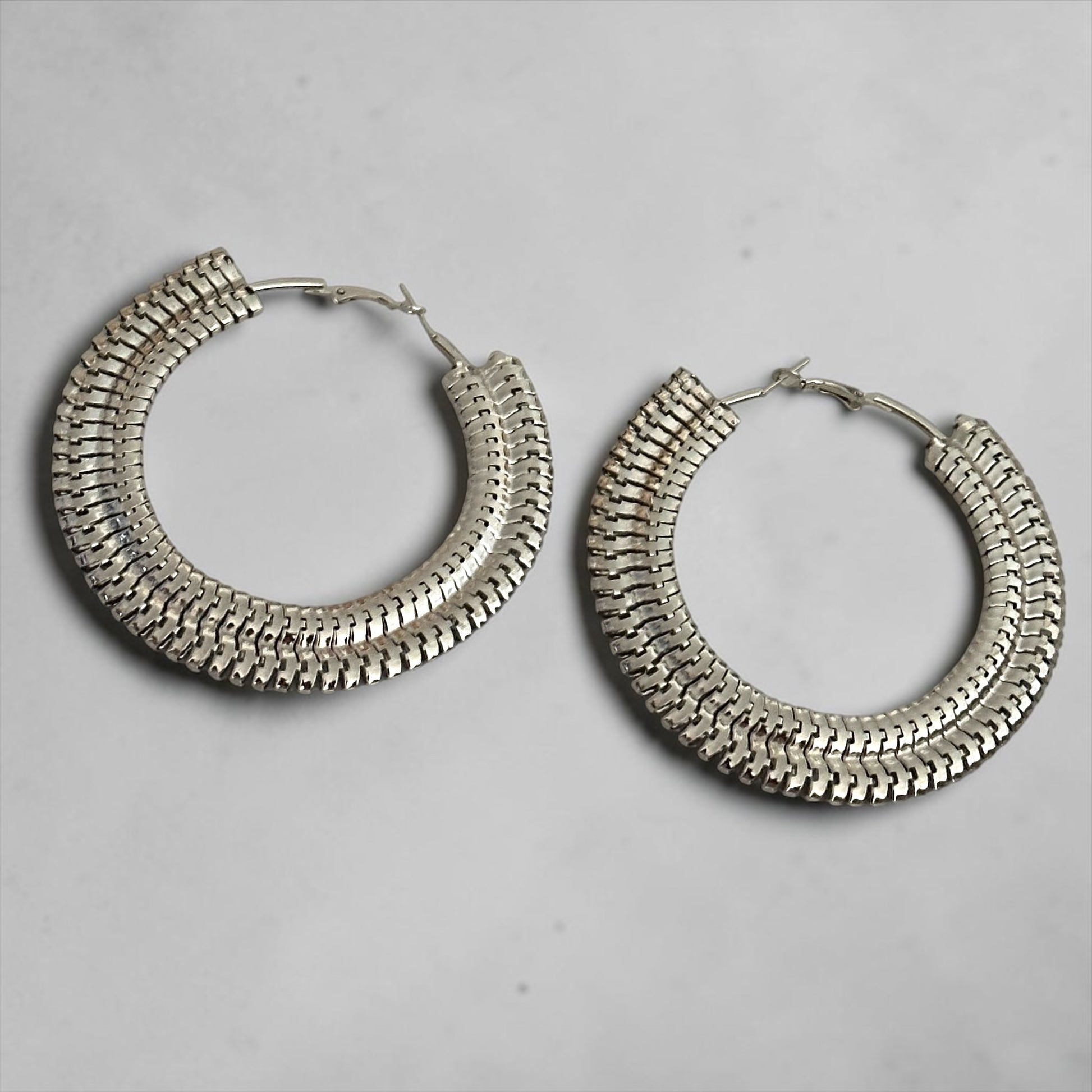 Textured 8cm Statement Hoop Earrings - Fatisha Boutique #