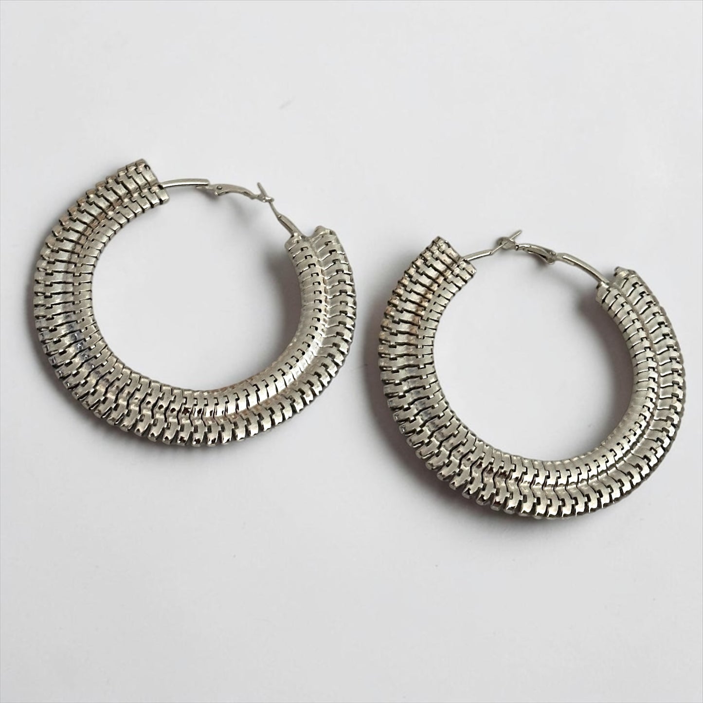 Textured 8cm Statement Hoop Earrings - Fatisha Boutique # Fatisha Boutique